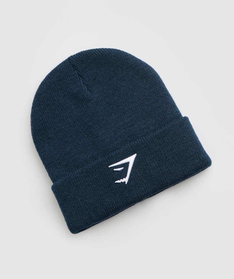 Gymshark Sharkhead Beanie Navy | NZ 7GCDST